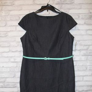 Alyx Denim Dress with Aqua Belt